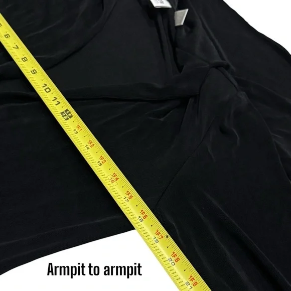 Chico’s Travelers Black Fringe Hem Long Length Cardigan Size S/4 - Picture 9 of 10